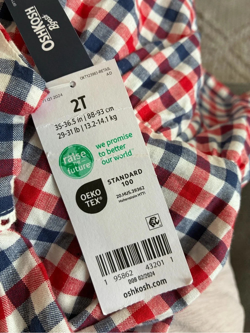 OshKosh B'gosh Red, White & Blue Gingham Sundress